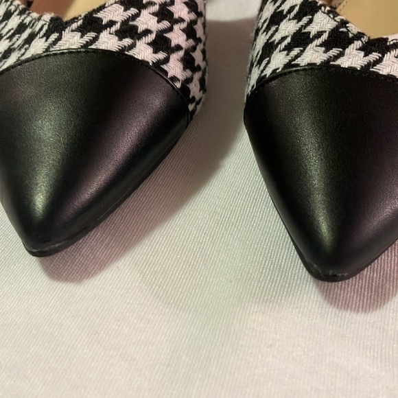 Liz Claiborne pointed toe Houndstooth sling back kitten heel Heel size 7.5 - Picture 7 of 7